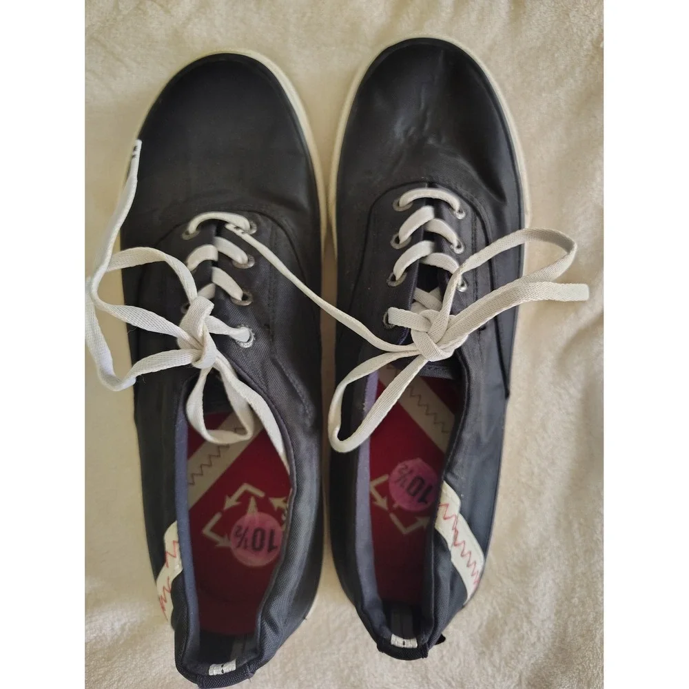 Sperry Bionic Striper II CVO Mens‎ Black Recycled Canvas Sneakers 10.5 STS21876